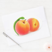 Zwei Pfirsiche Ovaler Aufkleber (Umschlag)