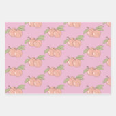 Zwei Pfirsiche zum Umhüllen von Papierblättern Geschenkpapier Set (Vorderseite 3)