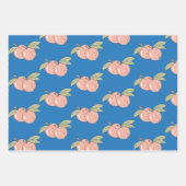 Zwei Pfirsiche zum Umhüllen von Papierblättern Geschenkpapier Set (Vorderseite)