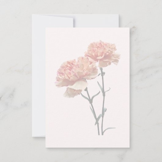 Zwei pfirsichfarbene Nelken RSVP Karte (Rückseite)