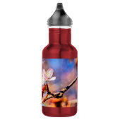 Zwei Phantastische Sakura-Blume. Rosa, blauer Hint Edelstahlflasche (Rechts)