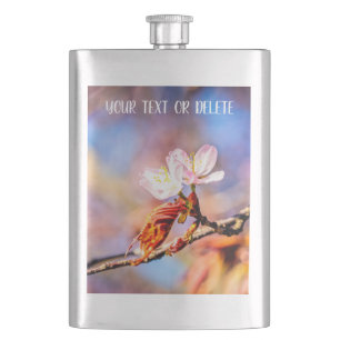 Zwei Phantastische Sakura-Blume. Rosa, blauer Hint Flachmann