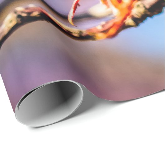 Zwei Phantastische Sakura-Blume. Rosa, blauer Hint Geschenkpapier (Rolleneckpunkt)