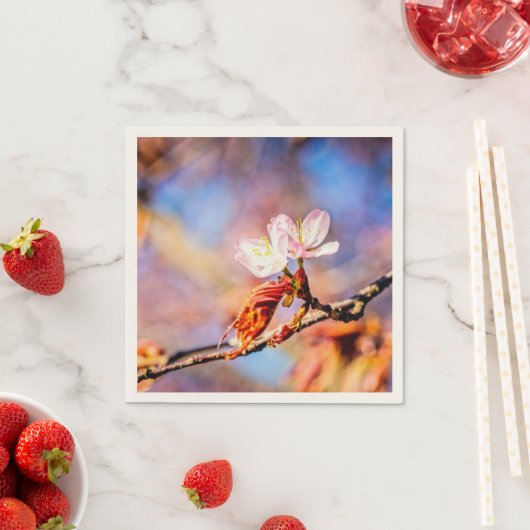 Zwei Phantastische Sakura-Blume. Rosa, blauer Hint Serviette (Beispiel)