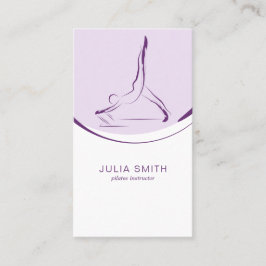 Zwei Pilates-Posen auf dem Reformer | Farbe Visitenkarte