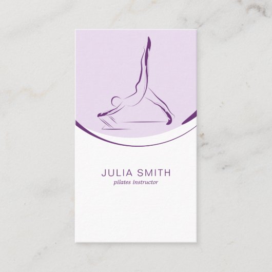 Zwei Pilates-Posen auf dem Reformer | Farbe Visitenkarte (Vorderseite)