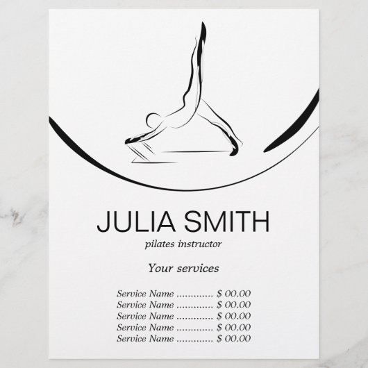 Zwei Pilates-Posen auf dem Reformer Flyer (Vorne)