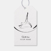 Zwei Pilates-Posen auf dem Reformer Geschenkanhänger (Vorderseite)