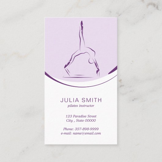 Zwei Pilates-Posen auf dem Reformer Treuekarte (Rückseite)