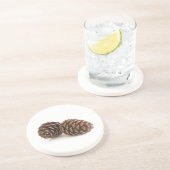 Zwei pinecones sandstein untersetzer (Seite)