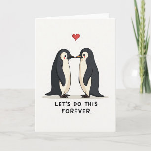 Zwei Pinguine lieben sich für immer Karte