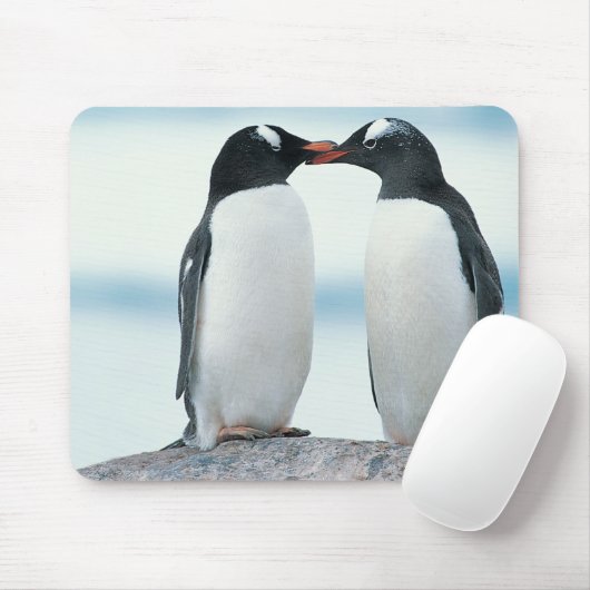 Zwei Pinguine mit Berührungsbaken Mousepad (Mit Mouse)