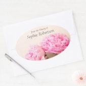 Zwei Pink-Buchzeichen Ovaler Aufkleber (Umschlag)