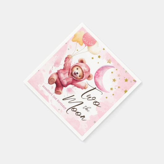 ZWEI | Pink Girl 2. Geburtstag Serviette (Ecke)