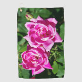 Zwei Pink Roses Golf Handtuch (Vorderseite)