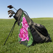 Zwei Pink Roses Golf Handtuch (Gras)