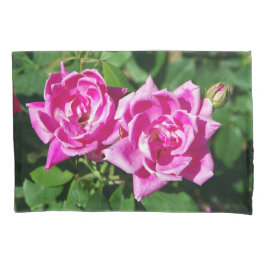 Zwei Pink Roses Kissen Gehäuse Kissenbezug