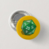 Zwei Pips - Grüne D20 Button (Vorne & Hinten)