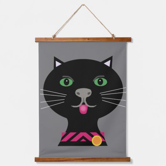 Zwei Plakatpaare für Katzen Wandteppich Mit Holzrahmen (Vorderseite)