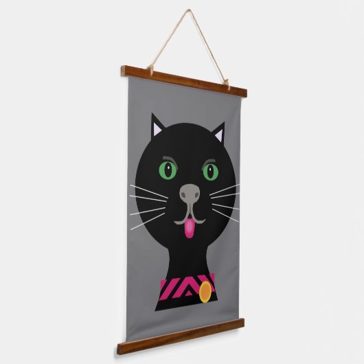 Zwei Plakatpaare für Katzen Wandteppich Mit Holzrahmen (Gewinkelt)