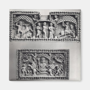 Zwei Plaques aus der Brust Magnet