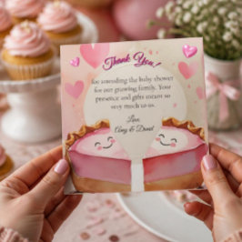 "Zwei Platterbsen im Kuchen!" - Twin Baby Girl Dus Dankeskarte