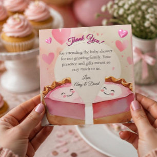 "Zwei Platterbsen im Kuchen!" - Twin Baby Girl Dus Dankeskarte