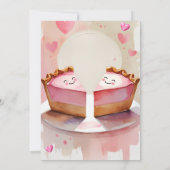 "Zwei Platterbsen im Kuchen!" - Twin Baby Girl Dus Einladung (Rückseite)