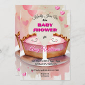 "Zwei Platterbsen im Kuchen!" - Twin Baby Girl Dus Einladung (Vorne/Hinten)