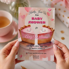 "Zwei Platterbsen im Kuchen!" - Twin Baby Girl Dus Einladung