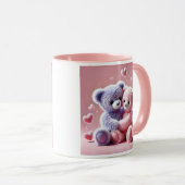 Zwei Plüschbärtchen, die sich umarmen. Tasse (VorderseiteRechts)