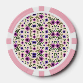 Zwei Pokerchips mit rosa Rand und aufwendigen 