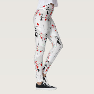 Zwei, Pokerkarten, Anzahl, Damen Leggings