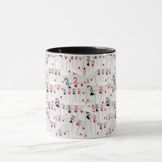 Zwei, Pokerkarten, Black Combo-Kaffee-Tasse. Tasse (Zentrum)