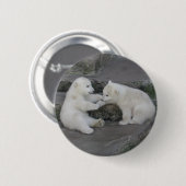 Zwei Polar Bären Cubs Button (Vorne & Hinten)