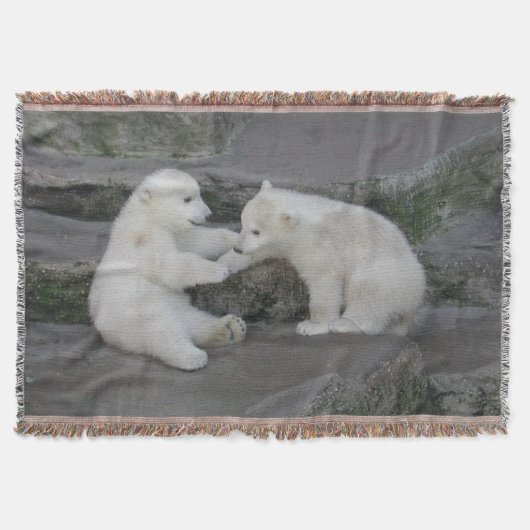 Zwei Polar Bären Cubs Decke (Vorderseite)