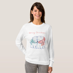 Zwei polare Bärn-frohe Weihnacht-Shirt T-Shirt