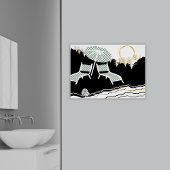 Zwei Polka Dot Beach Stühle im Sunset Poster