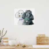 Zwei Poodles drucken Poster (Küche)