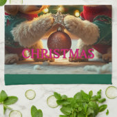 ZWEI POODLES FEIERN CHRISTMAS GESCHIRRTUCH (Gefaltet)