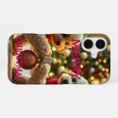 ZWEI POODLES FEIERN CHRISTMAS iPhone 16 HÜLLE (Rückseite (Horizontal))