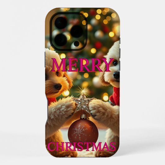 ZWEI POODLES FEIERN CHRISTMAS iPhone HÜLLE (Rückseite)