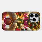 ZWEI POODLES FEIERN CHRISTMAS iPhone HÜLLE (Rückseite (Horizontal))