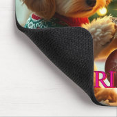 ZWEI POODLES FEIERN CHRISTMAS MOUSEPAD (Ecke)