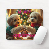 ZWEI POODLES FEIERN CHRISTMAS MOUSEPAD (Mit Mouse)