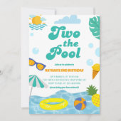 Zwei Pool 2. Geburtstag Sommer Splish Splash Einladung (Vorderseite)