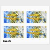 Zwei Poplars auf einem Hügel Vincent van Gogh Rechteckiger Aufkleber (Blatt)