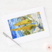 Zwei Poplars auf einem Hügel Vincent van Gogh Rechteckiger Aufkleber (Umschlag)