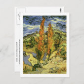 Zwei Poplars auf einer Straße, Van Gogh Fine Art Postkarte (Vorne/Hinten)