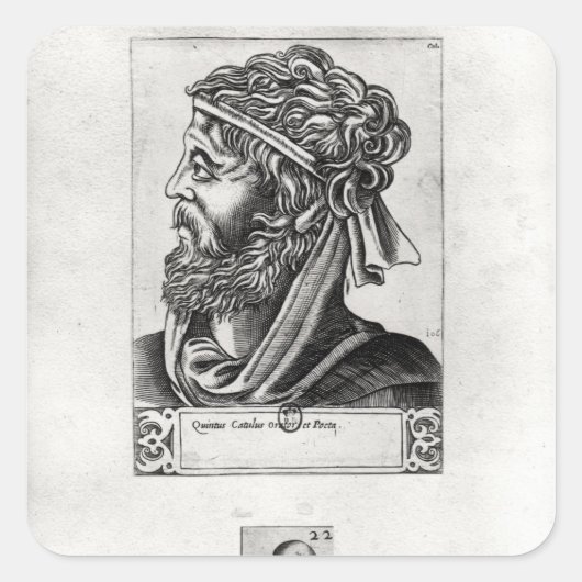 Zwei Portraits von Catullus Quadratischer Aufkleber (Vorderseite)